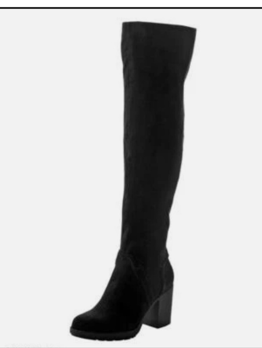 Sugar Black Over-the-Knee Block Heel Boot